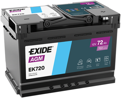 LR094611 J9C5445 Exide EK720 AGM Battery 72AH 760A